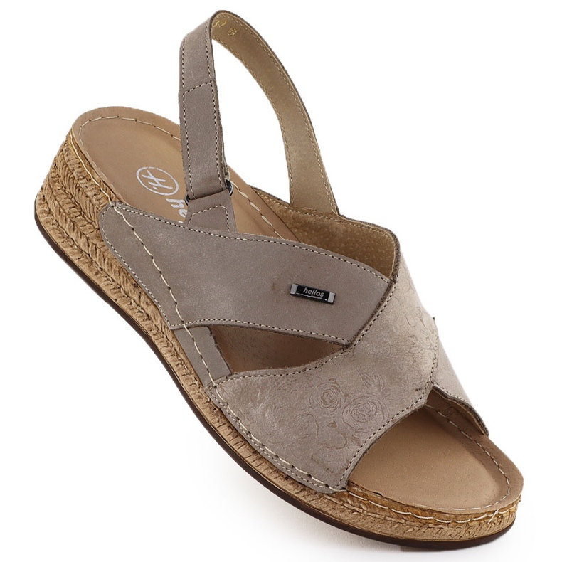 Sandales en cuir pour femmes sur des quartiers confortables Helios beige 146