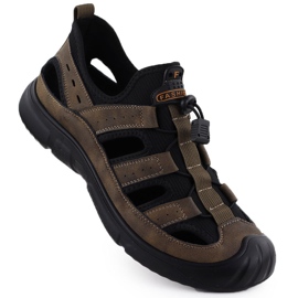 Chaussures en cuir masculin brunes ouvertes T.Sokolski L25-382
