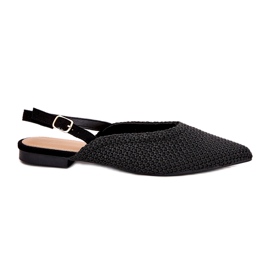 Ballerines féminines avec tresse et orteils pointés noirs le noir
