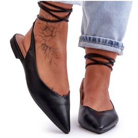 Ballerines liées aux femmes Sandales noires