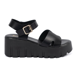 Seastar Sandales noires pour femmes sur une plate-forme élevée le noir Seastar Sandales noires pour femmes sur une plate-forme élevée le noir