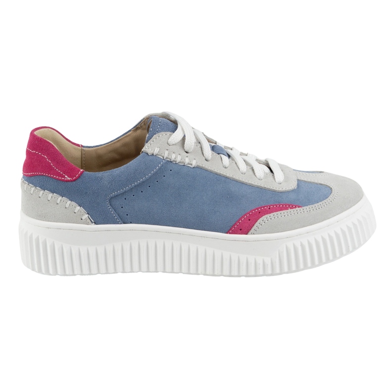 Olivier Baskets en cuir pour femmes sur la plate-forme N1202S4 bleu Olivier Baskets en cuir pour femmes sur la plate-forme N1202S4 bleu
