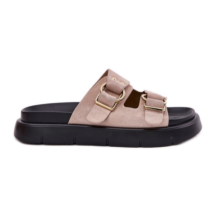 Les tongs en daim pour femmes avec des pinces décoratives Big Star RR274659 Pinces rose clair