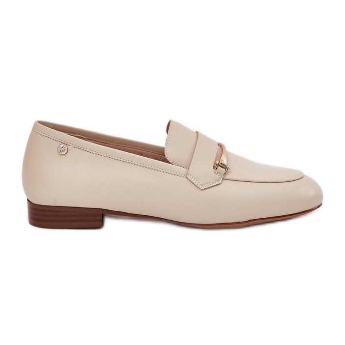 Chaussures en cuir pour femmes maciejka k6809-04 beige