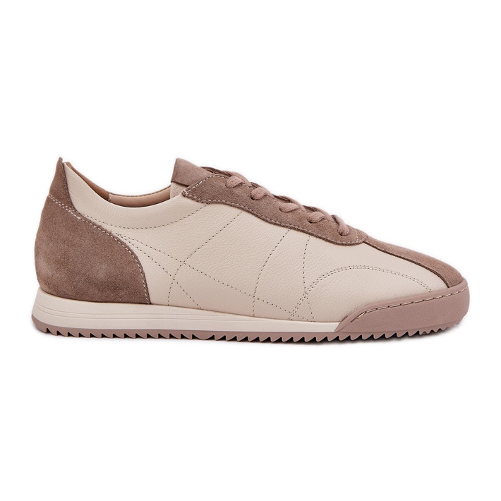 Laura Messi 2935 Chaussures de sport en cuir féminin beige