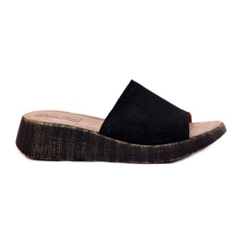 Flip en daim féminin -flops sur le Panto Fino RR267043 Black Cales le noir