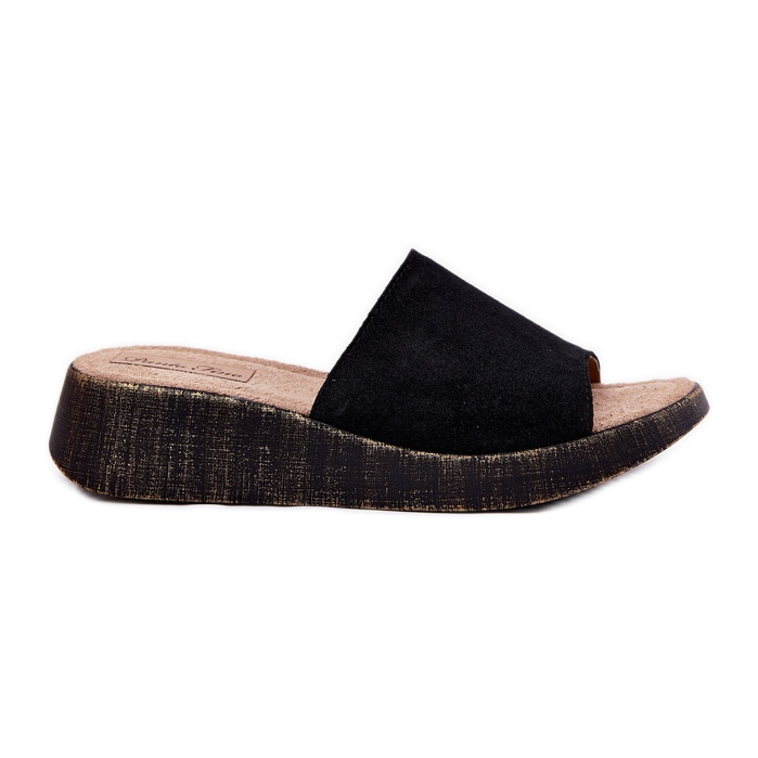 Flip en daim féminin -flops sur le Panto Fino RR267043 Black Cales le noir