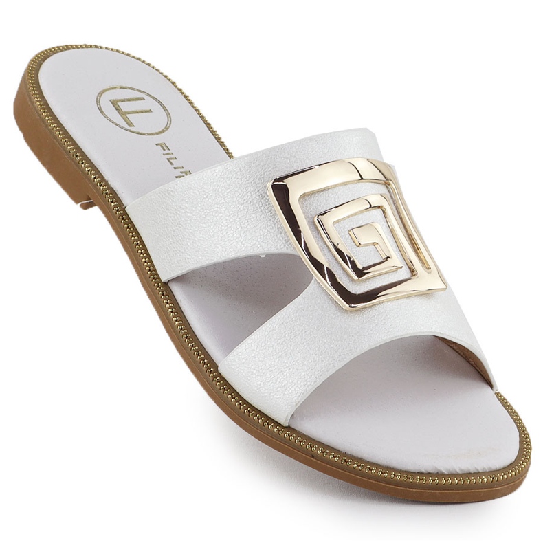 Les tongs des femmes avec décoration blanc Filippo DS3703 blanche Les tongs des femmes avec décoration blanc Filippo DS3703 blanche