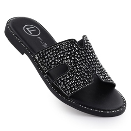 Les tongs pour femmes avec des strass Black Filippo DK6973 noir