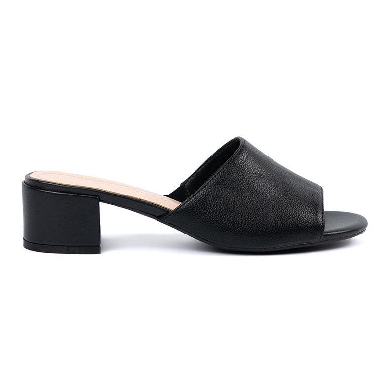 Sergio Leone Tongs à talons bas pour femmes le noir