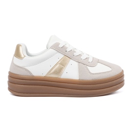Shelvt Chaussures de sport pour femmes Bottoir plus épais blanc