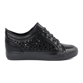 Shelvt Sneakers des coins féminins ouverts noir