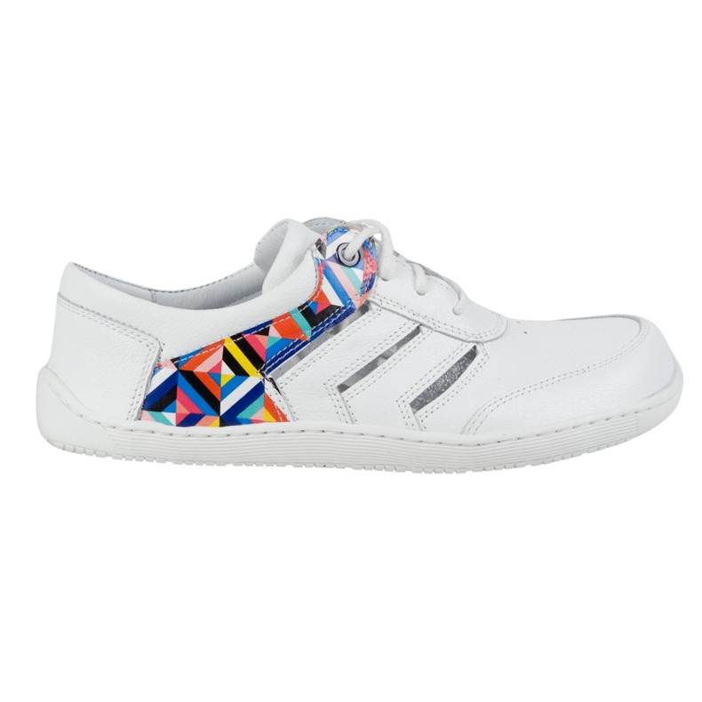 Barefoot baskets en cuir féminin Minimaliste Layla Olivier White blanche