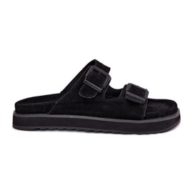Les tongs en daim des femmes avec D.Franklin DFSH405001 Pinces noires le noir