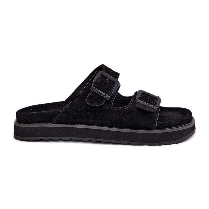 Les tongs en daim des femmes avec D.Franklin DFSH405001 Pinces noires le noir