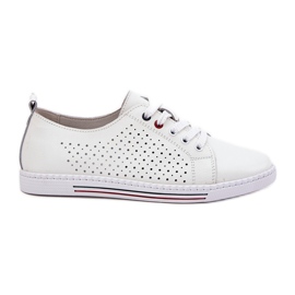 S.Barski Chaussures en cuir pour femmes S. Barski LR51-587 White blanc