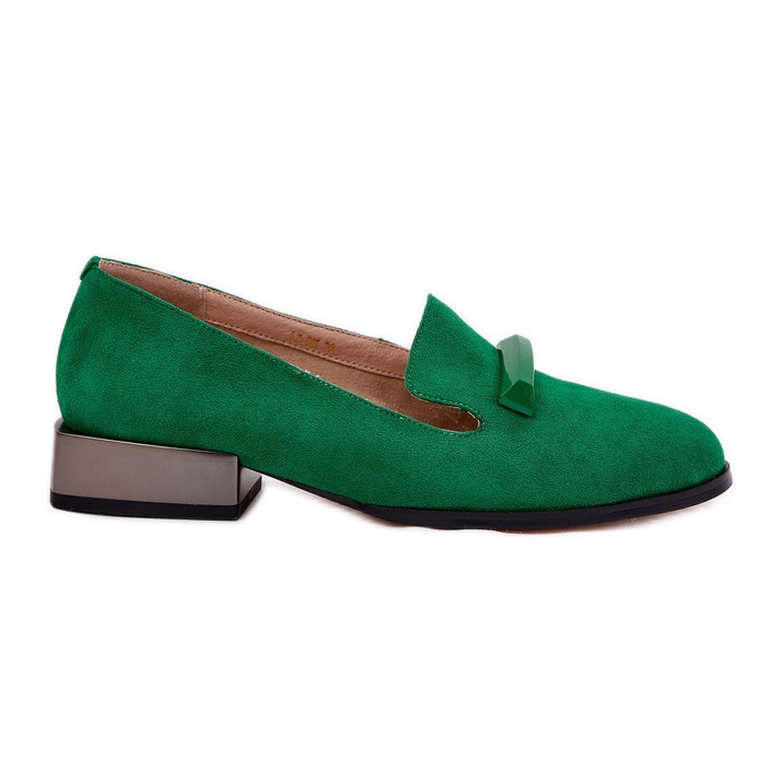 S.Barski Chaussures en daim pour femmes avec un ornement LZ51-505 vert