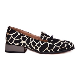 S.Barski Chaussures en daim pour femmes avec un ornement LZ51-505 noir et or le noir