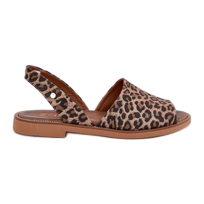 Zazoo 40327 Slip en cuir -off Sandales Leopard brun