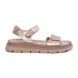 Sandales en cuir pour femmes sur la plate-forme en or Zazoo 40443 d'or Sandales en cuir pour femmes sur la plate-forme en or Zazoo 40443 d'or