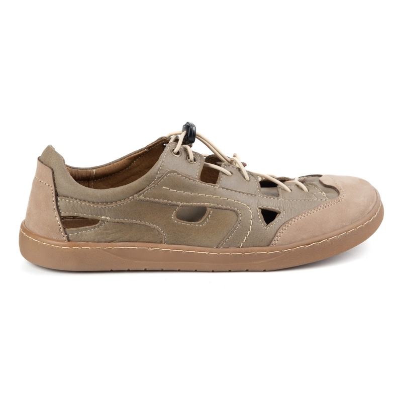 Chaussures en cuir aux pieds nus pour hommes Olivier 320Kz avec ventilation brune