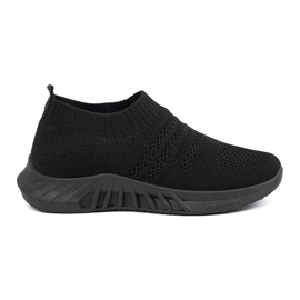 Shelvt Chaussures de sport noires coulissantes pour femmes