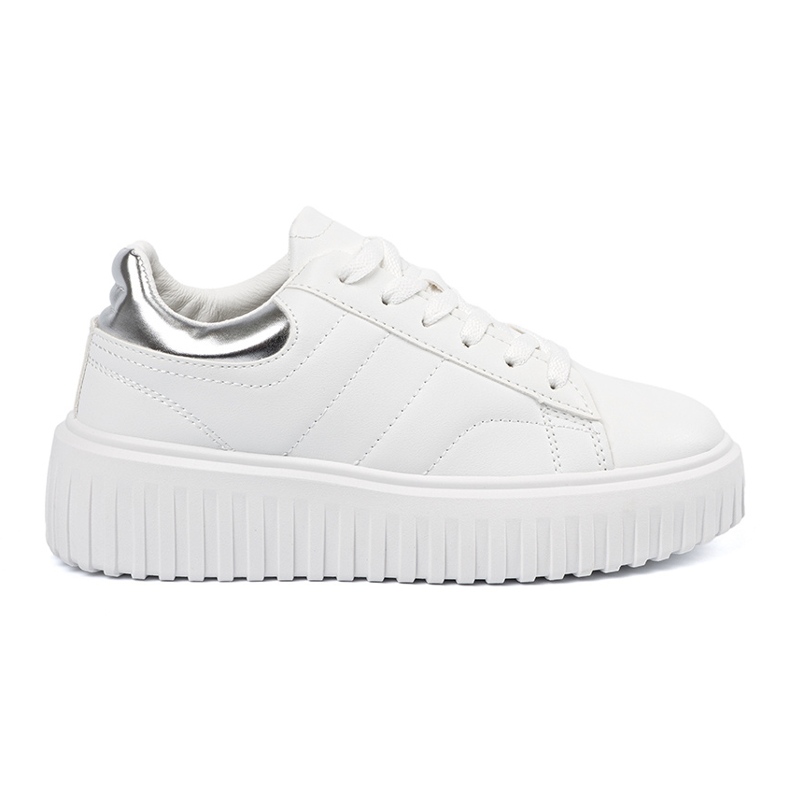 Shelvt Baskets féminines blanches avec inserts en argent