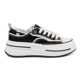 Shelvt Baskets pour femmes noires avec inserts blancs le noir