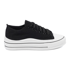 Shelvt Baskets noires pour femmes avec une semelle blanche le noir