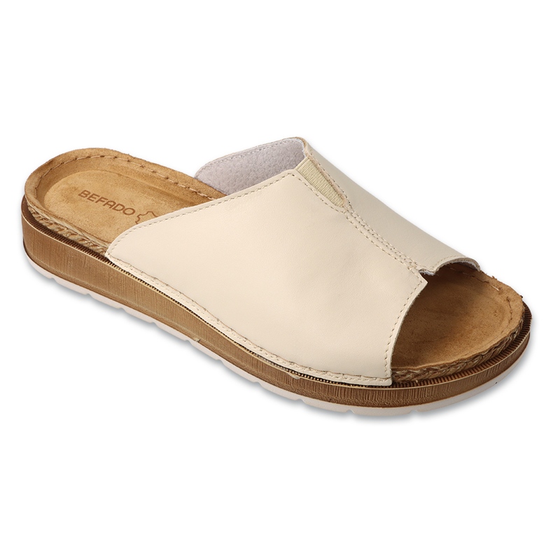 Befado Béfado Women's Leather Slippers 158d279 Beige