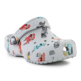 Crocs Classic Race Cars Graphic 210992-1nn Tongs blanche Crocs Classic Race Cars Graphic 210992-1nn Tongs blanche