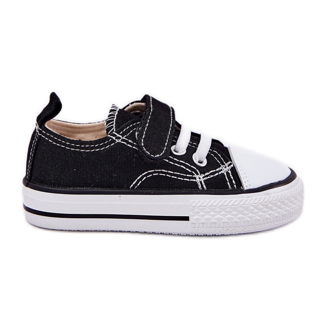 Inna Baskets pour enfants Black Velcro le noir