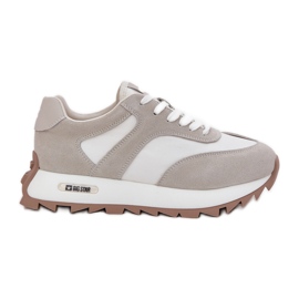 Big Star Sneakers en daim sur la grande star féminine RR274896 Plateforme féminine Système Hi-Polish Biało-share blanc