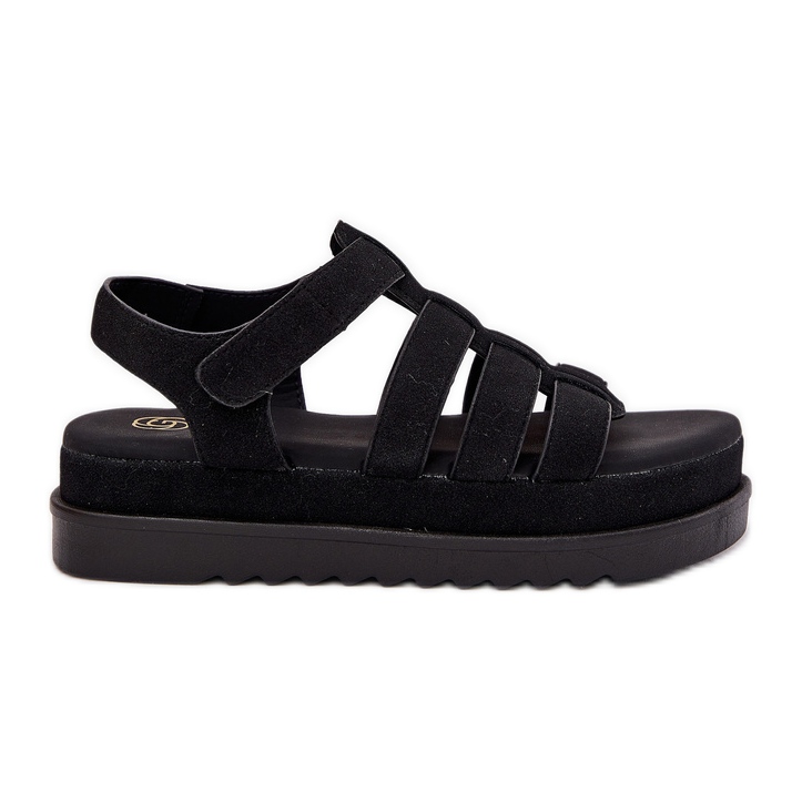 Inna Sandales féminines sur la plate-forme Eco Suede noir le noir