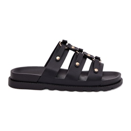 Inna Slippers pour femmes avec rayures noires le noir Inna Slippers pour femmes avec rayures noires le noir
