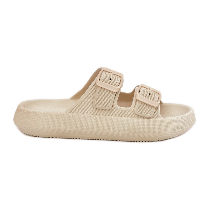 Inna Les tongs pour femmes sur la plate-forme avec des boucles beige