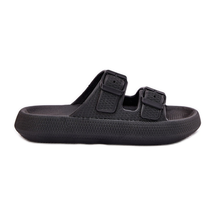 Inna Les tongs pour femmes sur la plate-forme avec des boucles noires le noir