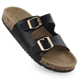 EVento Les tongs des femmes avec des pinces noires 8323