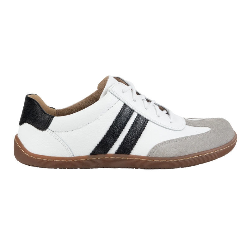 Olivier Chaussures en cuir minimaliste aux pieds nus 1287 blanc avec baskets noires blanche