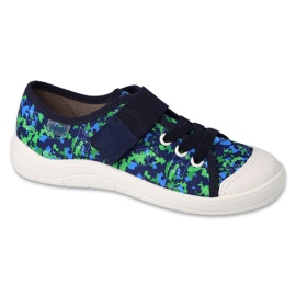 Befado chaussons enfant avec velcro 351Y018 bleu marine/vert le noir Befado chaussons enfant avec velcro 351Y018 bleu marine/vert le noir