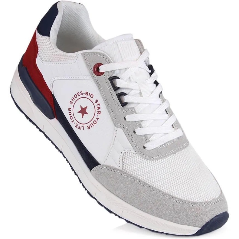 Chaussures de sport pour hommes mousse Mémoire Big Star LL174255 101 White blanche