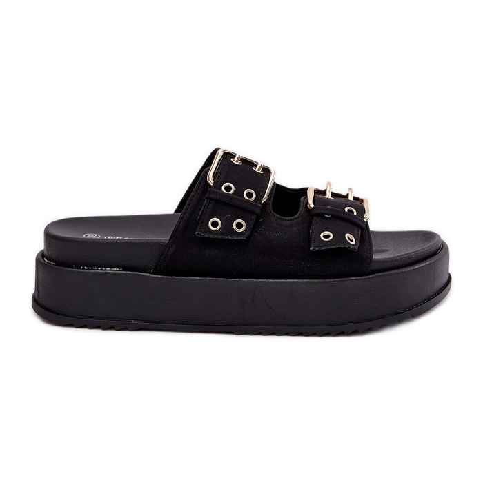 Inna Les tongs pour femmes avec des pinces sur la plate-forme noire le noir Inna Les tongs pour femmes avec des pinces sur la plate-forme noire le noir