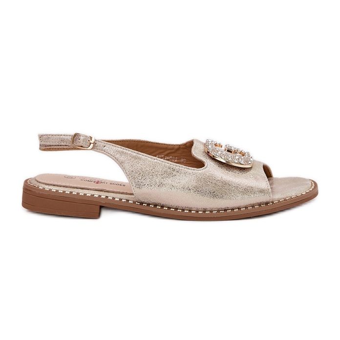 S.Barski Sandales féminines avec un détail décoratif de S. Barski KV51-081 PLN d'or S.Barski Sandales féminines avec un détail décoratif de S. Barski KV51-081 PLN d'or