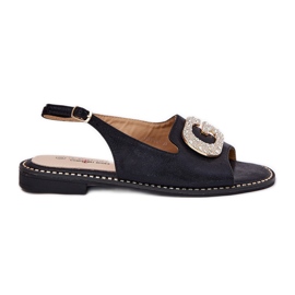 S.Barski Sandales pour femmes avec un détail décoratif S. Barski KV51-081 noir le noir S.Barski Sandales pour femmes avec un détail décoratif S. Barski KV51-081 noir le noir
