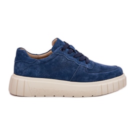 EVento Baskets en daim féminin sur la plate-forme bleu marine