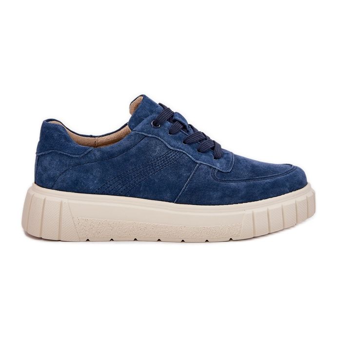 EVento Baskets en daim féminin sur la plate-forme bleu marine
