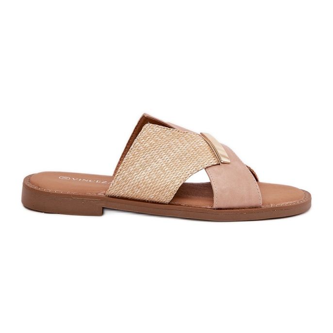 Talons plats pour femmes avec un beige décoratif Vinceza 17385