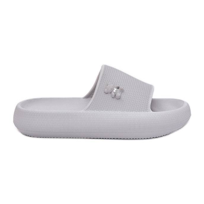 Les tongs de mousse pour femmes sur la plate-forme avec un ours en peluche Vinceza 75210 gris