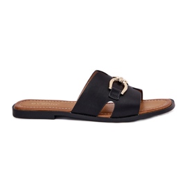 EVento Slippées de femmes plates avec un détail décoratif noir