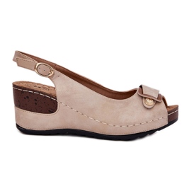 EVento Sandales légères des femmes pour les chaussures de confort beige-or doré